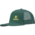 Casquette 6 panneaux en sergé coton visière plate 260 g/m² couleur vert foncé vue impression sérigraphique