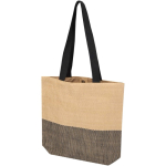 Sac en paille tressée avec bouton magnétique et base large 10 L couleur noir