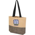 Sac en paille tressée avec bouton magnétique et base large 10 L couleur noir