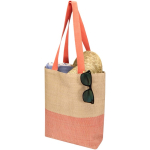 Sac en paille tressée avec bouton magnétique et base large 10 L couleur acajou deuxième vue