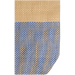 Sac en paille tressée avec bouton magnétique et base large 10 L couleur bleu marine vue détail 1