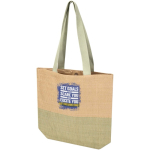 Sac en paille tressée avec bouton magnétique et base large 10 L couleur vert chiné