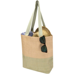 Sac en paille tressée avec bouton magnétique et base large 10 L couleur vert chiné deuxième vue