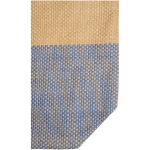 Sac en papier de paille tressée zippé avec base large capacité 21 L couleur bleu marine vue détail 1