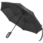 Parapluie RPET pliable compact à ouverture automatique Ø99 cm couleur noir vue impression sérigraphique