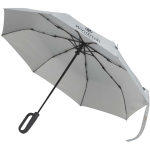 Parapluie RPET pliable compact à ouverture automatique Ø99 cm couleur gris clair vue impression sérigraphique