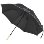 Parapluie anti-vent automatique avec bande réfléchissante Ø130 cm couleur noir
