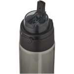 Gourde 700 ml avec paille et bouchon bouton anti-fuite couleur noir vue détail 2