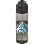 Gourde 700 ml avec paille et bouchon bouton anti-fuite couleur noir