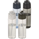Gourde 700 ml avec paille et bouchon bouton anti-fuite couleur noir deuxième vue en couleurs