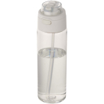 Gourde 700 ml avec paille et bouchon bouton anti-fuite couleur transparent