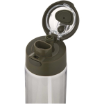 Gourde 700 ml avec paille et bouchon bouton anti-fuite couleur vert foncé vue détail 1