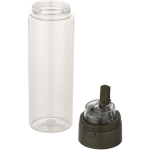 Gourde 700 ml avec paille et bouchon bouton anti-fuite couleur vert foncé deuxième vue