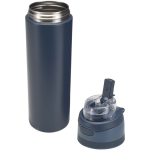 Gourde simple paroi paille rabattable finition mate 800 ml couleur bleu marine deuxième vue