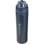 Gourde simple paroi paille rabattable finition mate 800 ml couleur bleu marine vue impression avec logo 2