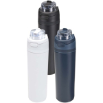 Gourde simple paroi paille rabattable finition mate 800 ml couleur bleu marine deuxième vue en couleurs