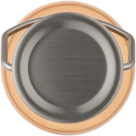 Bouteille en inox 600 ml avec bouchon vissé et poignée couleur orange troisième vue frontale