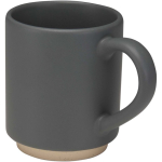 Tasse empilable céramique base moderne non émaillée 180 ml couleur gris