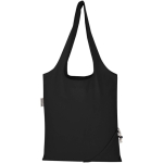 Sac cabas pliable avec cordon coton recyclé 140 g/m² couleur noir deuxième vue arrière