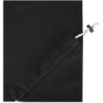 Sac cabas pliable avec cordon coton recyclé 140 g/m² couleur noir vue détail 1