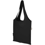 Sac cabas pliable avec cordon coton recyclé 140 g/m² couleur noir deuxième vue