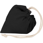 Sac cabas pliable avec cordon coton recyclé 140 g/m² couleur noir troisième vue