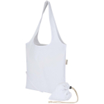 Sac cabas pliable avec cordon coton recyclé 140 g/m² couleur blanc