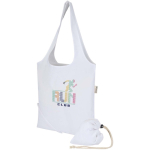 Sac cabas pliable avec cordon coton recyclé 140 g/m² couleur blanc