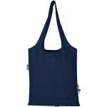 Sac cabas pliable avec cordon coton recyclé 140 g/m² couleur bleu marine deuxième vue arrière