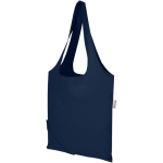 Sac cabas pliable avec cordon coton recyclé 140 g/m² couleur bleu marine deuxième vue
