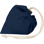 Sac cabas pliable avec cordon coton recyclé 140 g/m² couleur bleu marine troisième vue