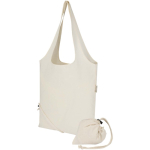 Sac cabas pliable avec cordon coton recyclé 140 g/m² couleur naturel