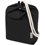 Sac toile en coton recyclé avec anses corde 270 g/m² couleur noir