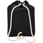 Sac toile en coton recyclé avec anses corde 270 g/m² couleur noir deuxième vue arrière
