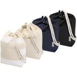 Sac toile en coton recyclé avec anses corde 270 g/m² couleur blanc deuxième vue en couleurs