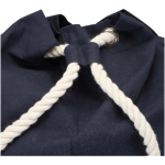 Sac toile en coton recyclé avec anses corde 270 g/m² couleur bleu marine vue détail 1