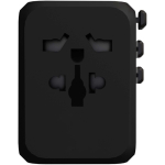 Adaptateur voyage personnalisable charge rapide GaN 33 W couleur noir troisième vue frontale