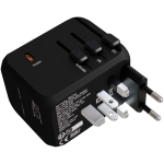 Adaptateur voyage personnalisable charge rapide GaN 33 W couleur noir deuxième vue latérale