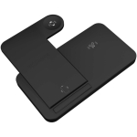 Chargeur sans fil pliable 3-en-1 avec support SCX.design couleur noir troisième vue
