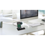 Chargeur sans fil pliable 3-en-1 avec support SCX.design couleur noir image nature morte