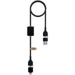 Câble charge données logo lumineux 60 W 1 m SCX.design couleur noir deuxième vue arrière