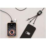 Câble de charge 3-en-1 avec logos lumineux SCX.design couleur noir