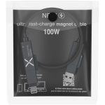 Câble magnétique ultrarapide double entrée 100 W SCX.design couleur noir deuxième vue avec boîte