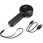 Ventilateur portable rechargeable 3 vitesses avec USB-C couleur noir deuxième vue