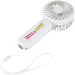 Ventilateur portable rechargeable 3 vitesses avec USB-C couleur blanc vue avec impression sérigraphique