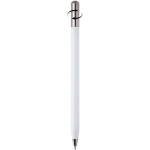 Stylo aluminium recyclé à rotation avec encre noire couleur blanc deuxième vue