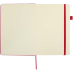 Carnet A5 rigide cuir synthétique ligné JournalBooks couleur rouge troisième vue frontale