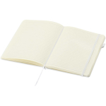 Carnet A5 rigide cuir synthétique ligné JournalBooks couleur blanc deuxième vue