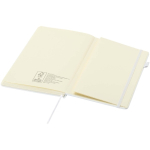 Carnet A5 rigide cuir synthétique ligné JournalBooks couleur blanc troisième vue