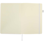 Carnet A5 rigide cuir synthétique ligné JournalBooks couleur blanc troisième vue frontale